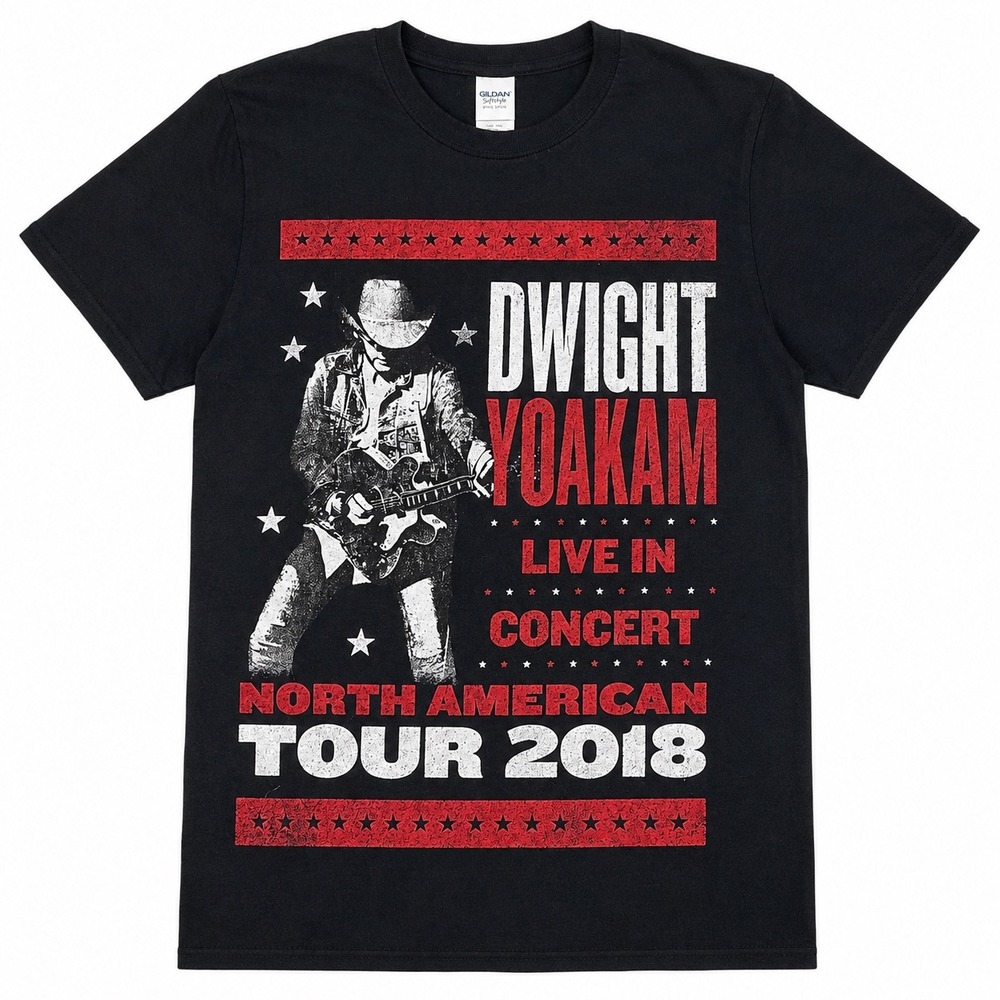 Dwight Yoakam North American Tour 2018 Concert T-Shirt Black Mens Small